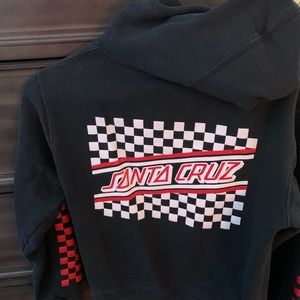 Black, white and red Santa Cruz hoodie